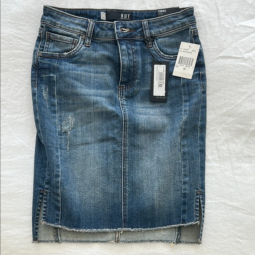 Kut from the Kloth Blue Denim Pencil Skirt